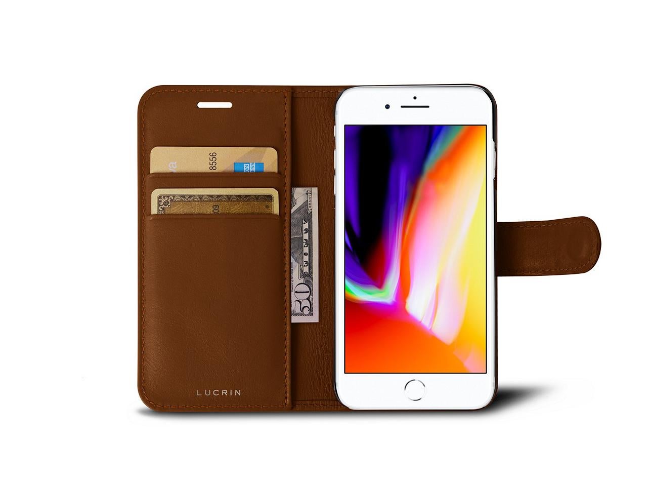 Flip Cover fit for iPhone 8 Business Gifts Simple-Style Leather Case for iPhone 8 